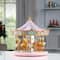 12" Animated & Musical Pink Crystal Carousel